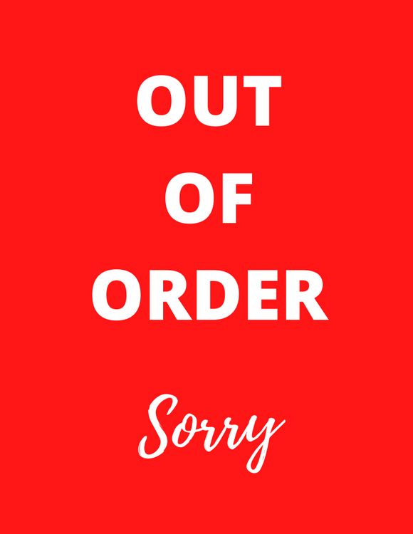 out of order sorry printable sign with white letters on red background preview