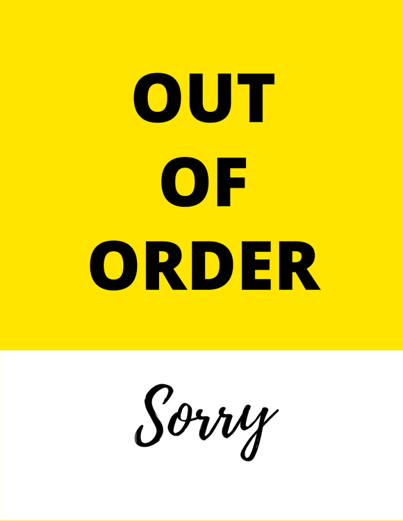 out of order sorry printable sign with black letters on yellow and white background preview