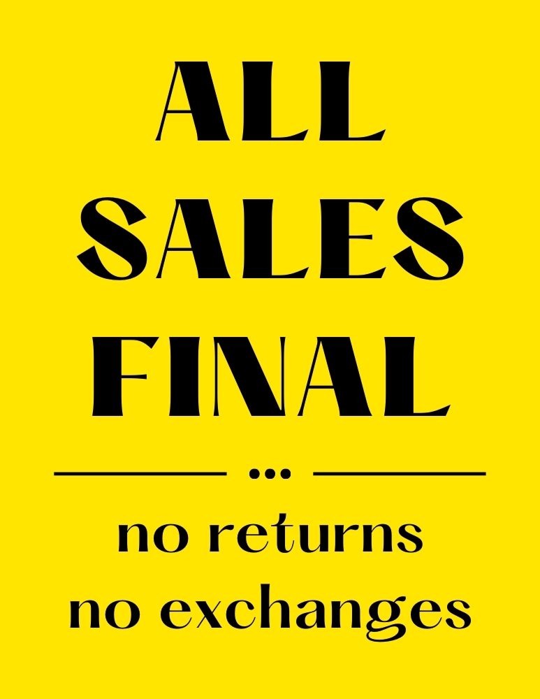 ALL SALES FINAL Many Printable