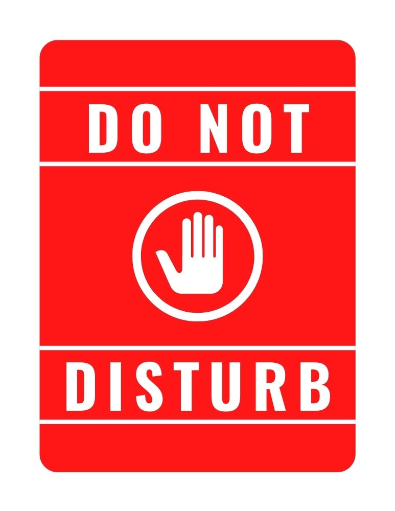 do not disturb printable sign big on a red background