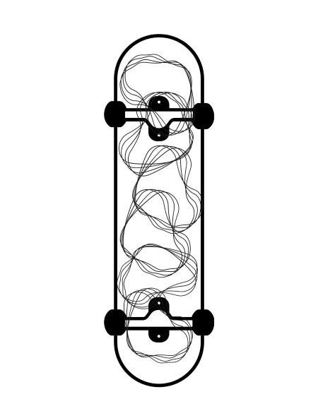 Skateboard with abstract design printable coloring page