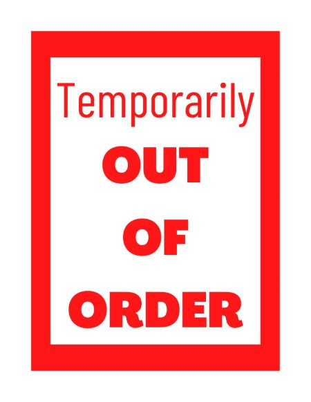 temporarily out of order printable sign with red letters and a red frame preview