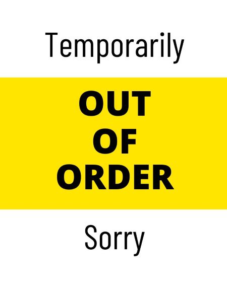 temporarily out of order printable sign on a white and yellow background preview