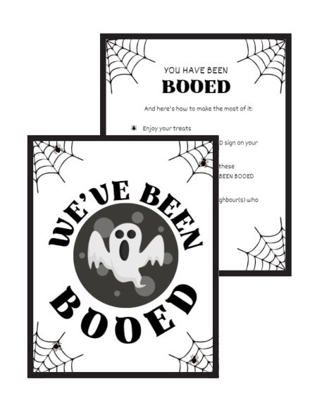 halloween boo sign preview with two pages