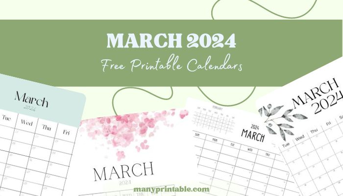 Free March 2024 Printable Calendars | Many Printable...