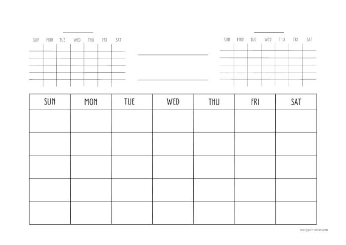 Free Printable Blank Monthly Calendars | Many Printable...