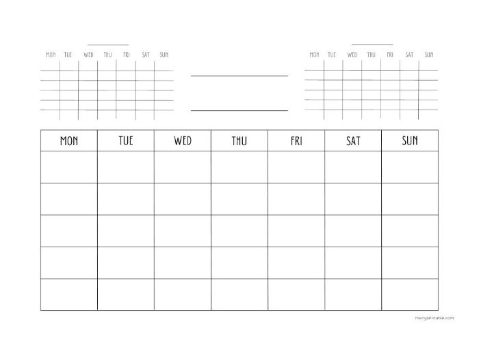 Free Printable Blank Monthly Calendars | Many Printable...