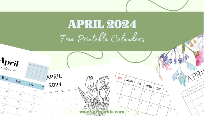 Free Printable April 2024 Calendars | Many Printable...