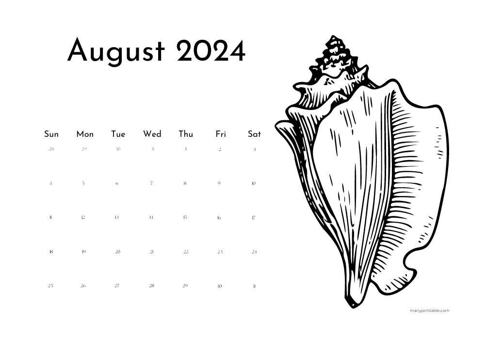 August 2024 Creative Printable Calendar