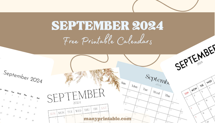collection of printable September calendars