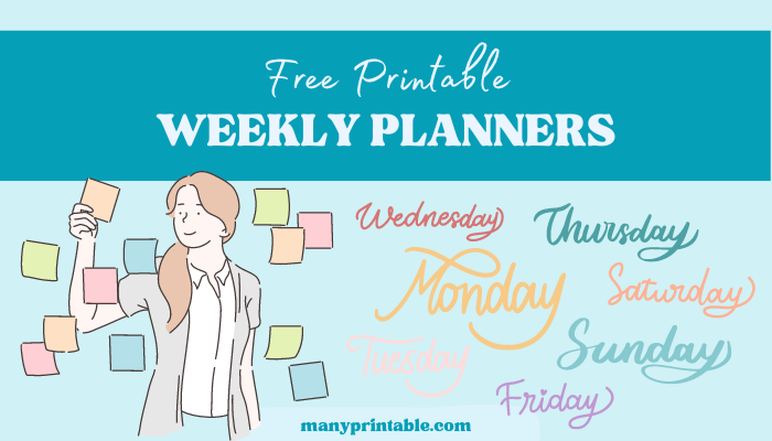 free printable weekly planner collection